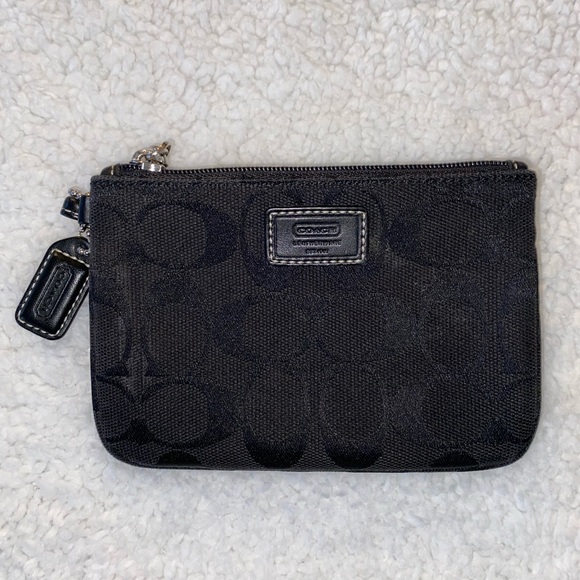 Coach Handbags - Coach Sig C Black Wristlet